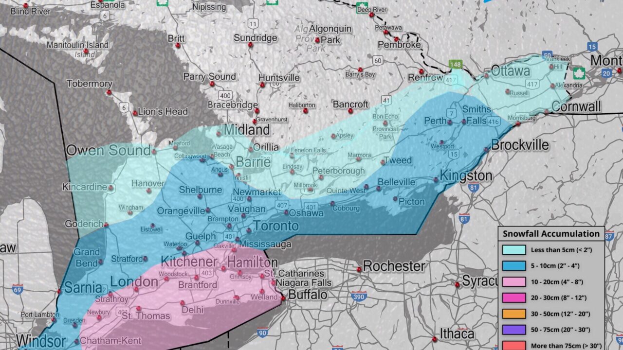 توقعات الطقس: تساقط الثلوج في المناطق المختلفة
